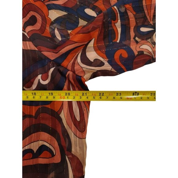 Haver London retro-inspired long-sleeved blouse with a tie neck,L gathered cuffs - Picture 8 of 10